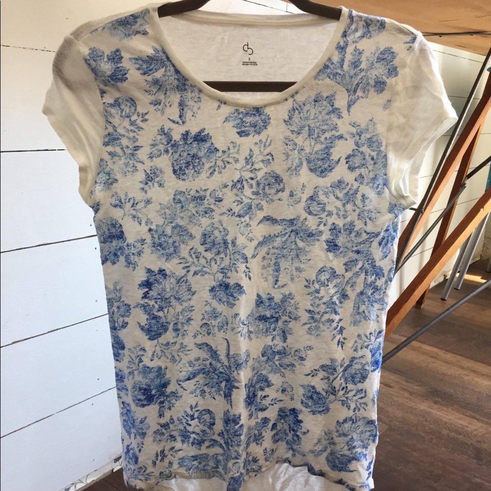 Floral front tee